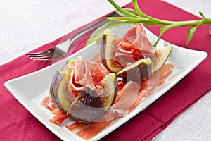 Ham with fresh fig