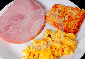 Ham Hash Browns And Mexican Omlette