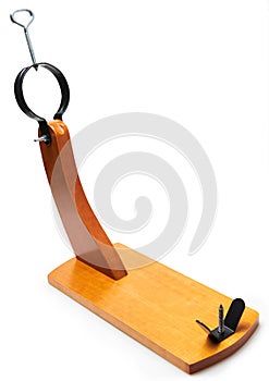 Ham holder support to hold and cut the ham jamonero. Isolated on white background