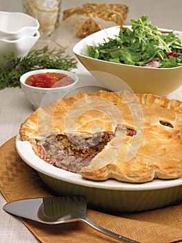 Ham and meat pie