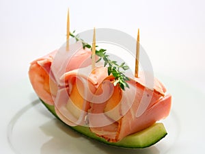 Ham with melon