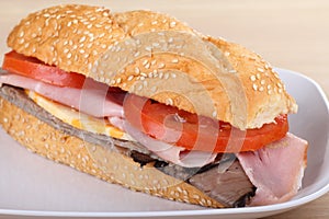 Ham and Roast Beef Sandwich