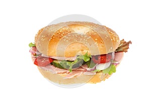 Ham salad bagel