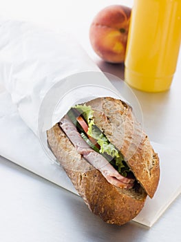 Ham And Salad Granary Baguette