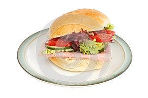 Ham and salad roll