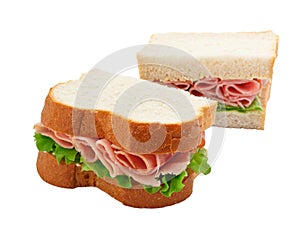 Ham salad sandwich sliced bread
