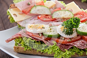 Ham- and Salami Sandwich