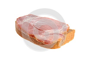 A ham sandwich isolated on white