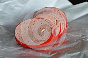 Ham sausage slices