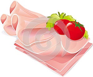 Ham slices vector illustration