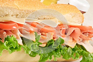 Ham and turkey sub