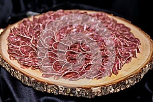 Ham on a wooden board