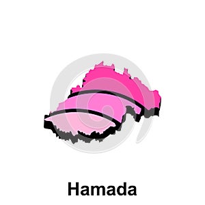 Hamada City prefecture of Japan, vector design template