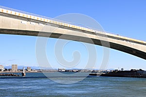 Hamana bridge and Hamanako lake in Hamamatsu, Shizuoka