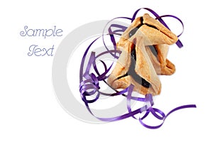 Hamantaschen cookies or hamans ears for Purim celebration. isolated