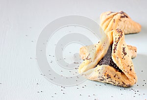 Hamantaschen cookies or hamans ears for Purim holiday celebration