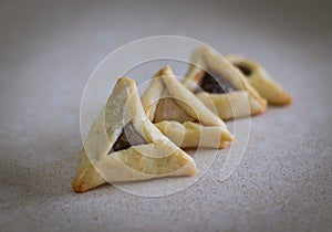 Hamantaschen. ozenei haman Triangular pastry