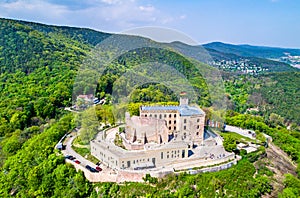 Hambacher Schloss or Hambach Castle, aerial view. Rhineland-Palatinate, Germany.