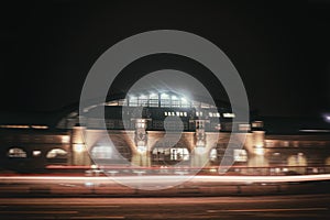 Hamburg Big City lights traffic cars centralstation publictransport timeexposure