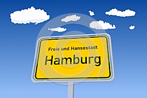 Hamburg city sign in Germany photo
