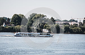 HAMBURG, GERMANY - Aug 11, 2020: Beautiful ships in Hamburg