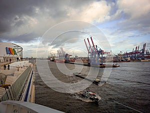 Hamburg Germany docks shipping excursion shp AIDA