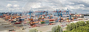 Hamburg , Germany - July 14, 2017: The highly automated container terminal in Altenwerder is one of the most modern and