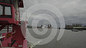 Hamburg, Germany. Passenger shuttle ferry in Hamburg on River Elbe. Hamburg port ferry Waltershof. Passenger water