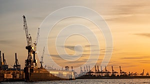 Hamburg, Germany. The port and the shipyards photo