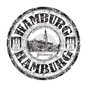 Hamburg grunge rubber stamp photo