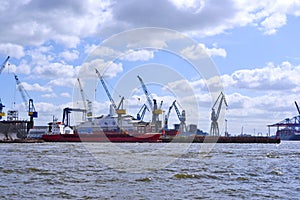 Hamburg harbor, shipyard