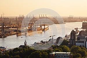 Hamburg Harbor Sunset