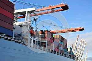 Hamburg harbour dock and cargo container terminal, Germany