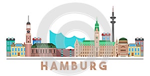 Hamburg Landmarks Skyline