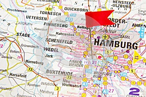 Hamburg on the map of Germany