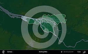 Hamburg-Mitte highlighted, Germany. Physical