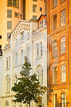 Hamburg, old warehouses and renewed grain silo