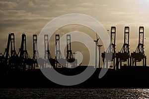 Hamburg port cranes