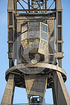 Hamburg port metal crane