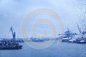 Hamburg raindrops on window