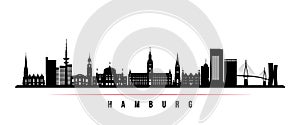 Hamburg skyline horizontal banner.