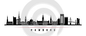 Hamburg skyline horizontal banner. photo