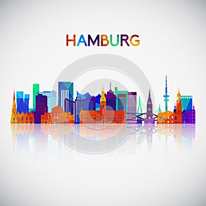 Hamburg skyline silhouette in colorful geometric style. photo