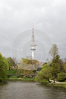 Hamburg Tv tower, view from the park