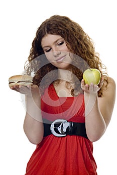 Hamburger or apple