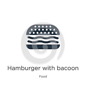 Hamburger with bacoon icon vector. Trendy flat hamburger with bacoon icon from food collection isolated on white background.