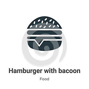 Hamburger with bacoon vector icon on white background. Flat vector hamburger with bacoon icon symbol sign from modern food photo