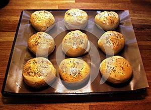 Hamburger bread with oregano