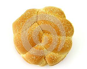 Hamburger bun, top view