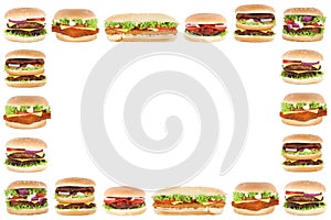 Hamburger cheeseburger burger copyspace copy space frame border